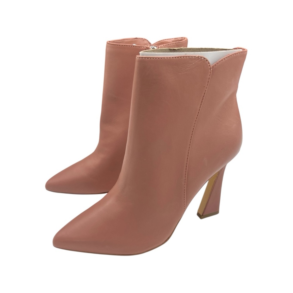 Nine West Leather Heeled Ankle‎ Boot Pointed Unique Blush Pink Torrie 7.5